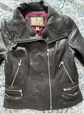 Wilson’s motorcycle Moto Biker Jacket. Vintage USA Leather size M Women’s